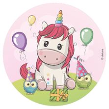 Picture of UNICORN WAFER DISC TO COVER CAKE 20CM